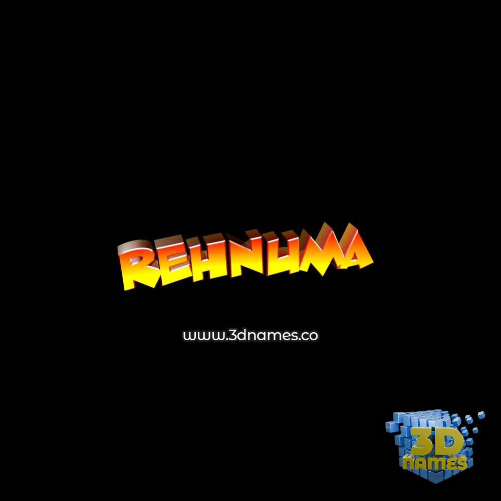 rehnuma in Black Background style - 3D name wallpaper