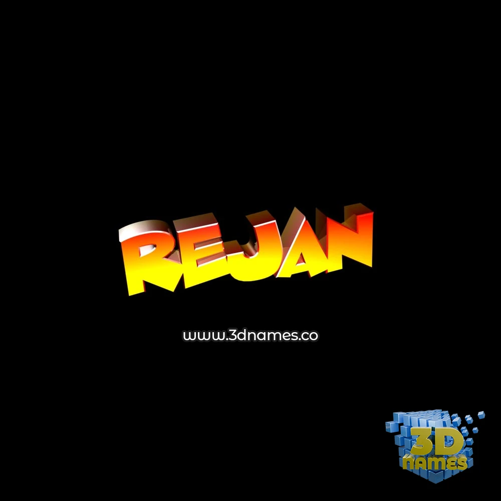 rejan in Black Background style - 3D name wallpaper