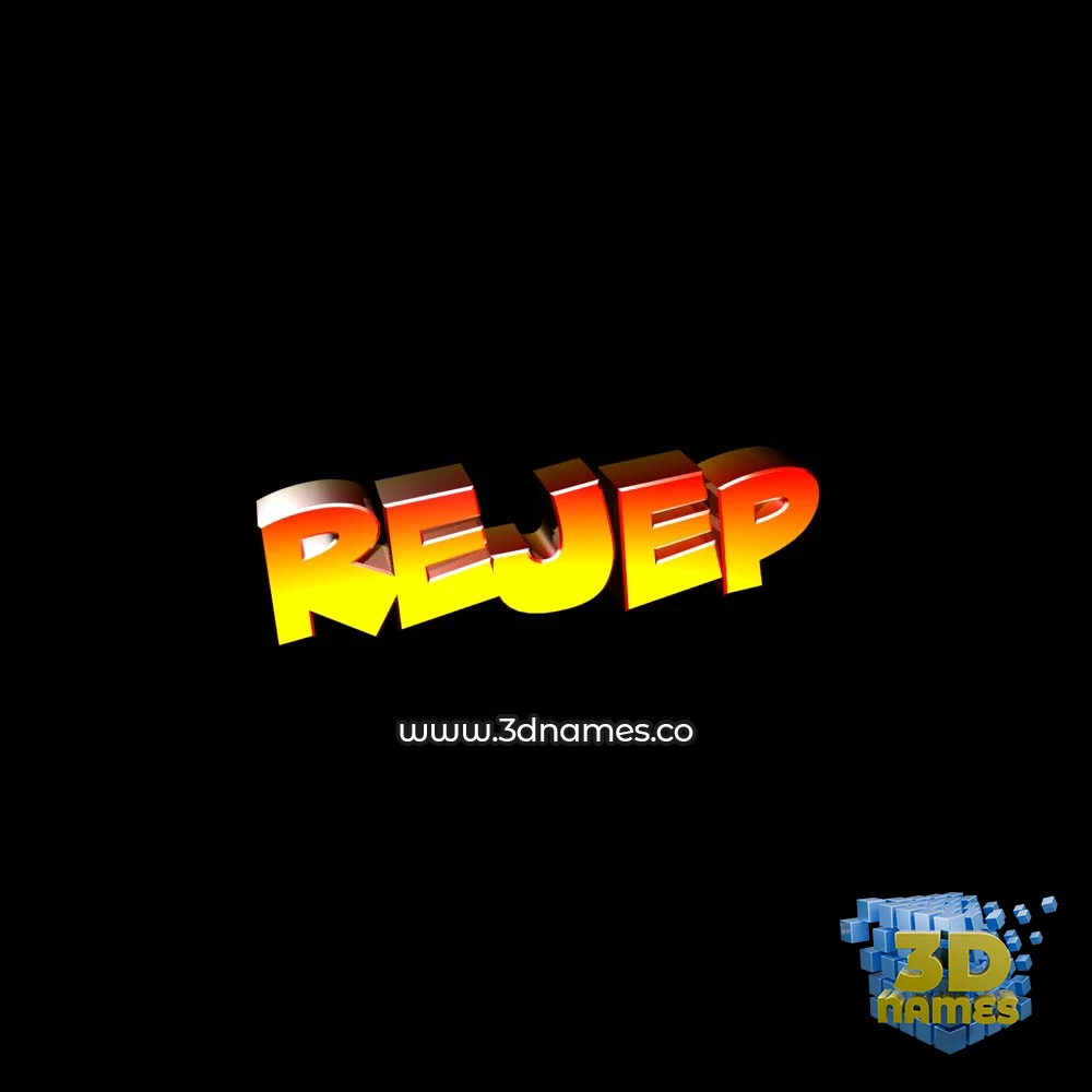 rejep in Black Background style - 3D name wallpaper