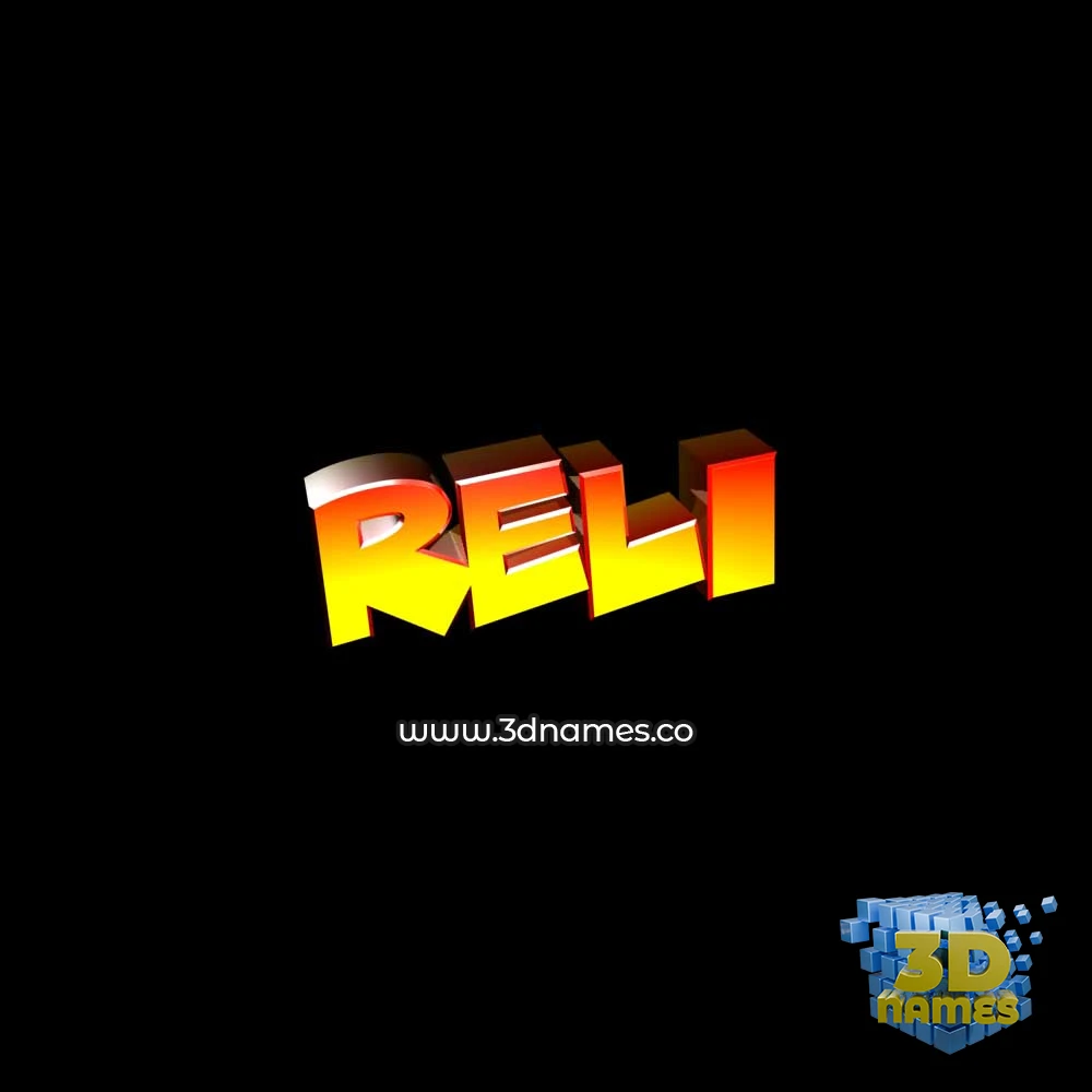 reli in Black Background style - 3D name wallpaper
