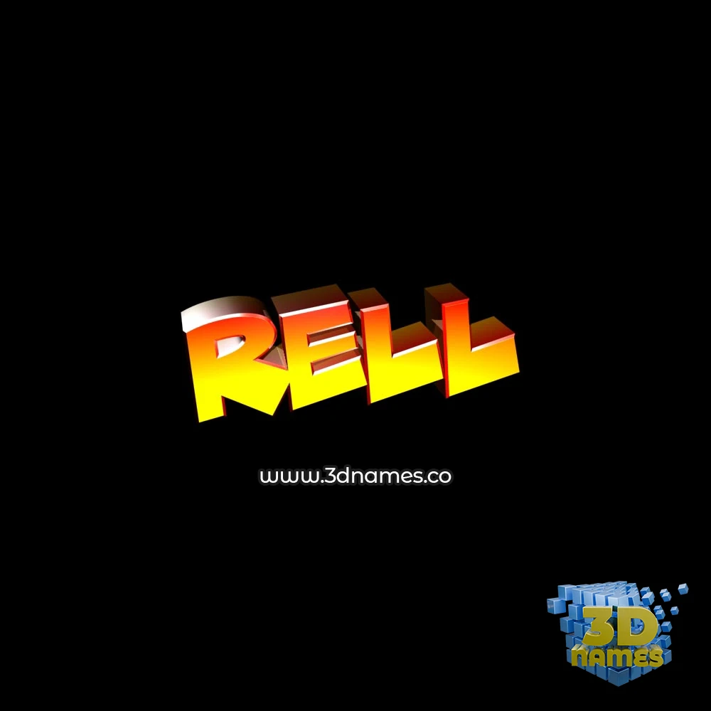 rell in Black Background style - 3D name wallpaper