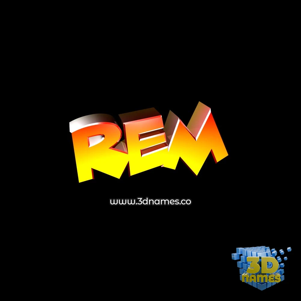 rem in Black Background style - 3D name wallpaper
