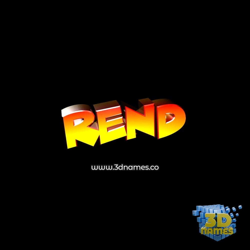 rend in Black Background style - 3D name wallpaper