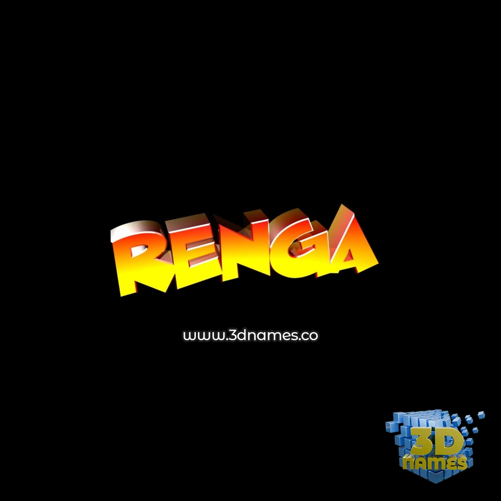 renga in Black Background style - 3D name wallpaper