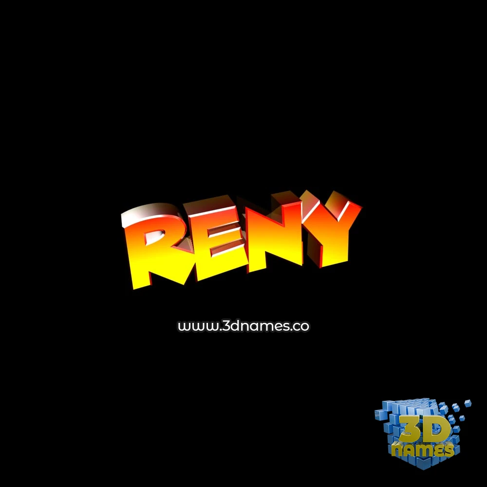 reny in Black Background style - 3D name wallpaper