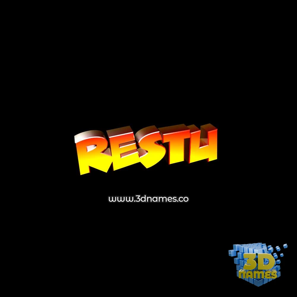 restu in Black Background style - 3D name wallpaper
