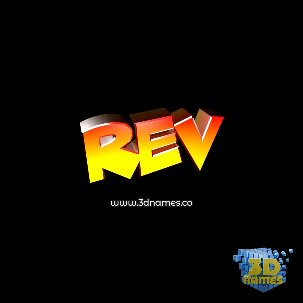 rev in Black Background style - 3D name wallpaper