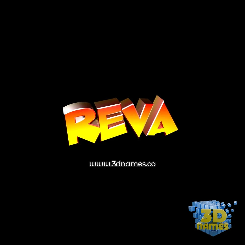 reva in Black Background style - 3D name wallpaper