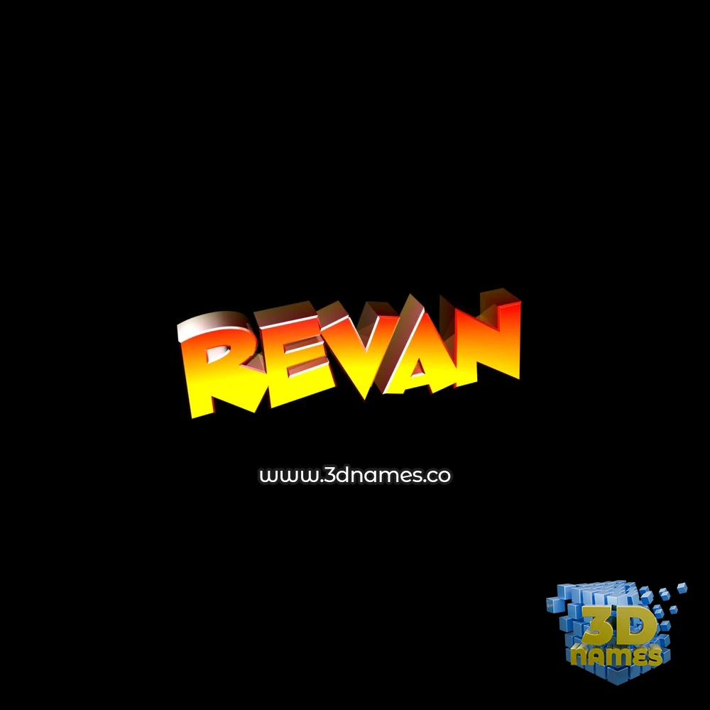 revan in Black Background style - 3D name wallpaper