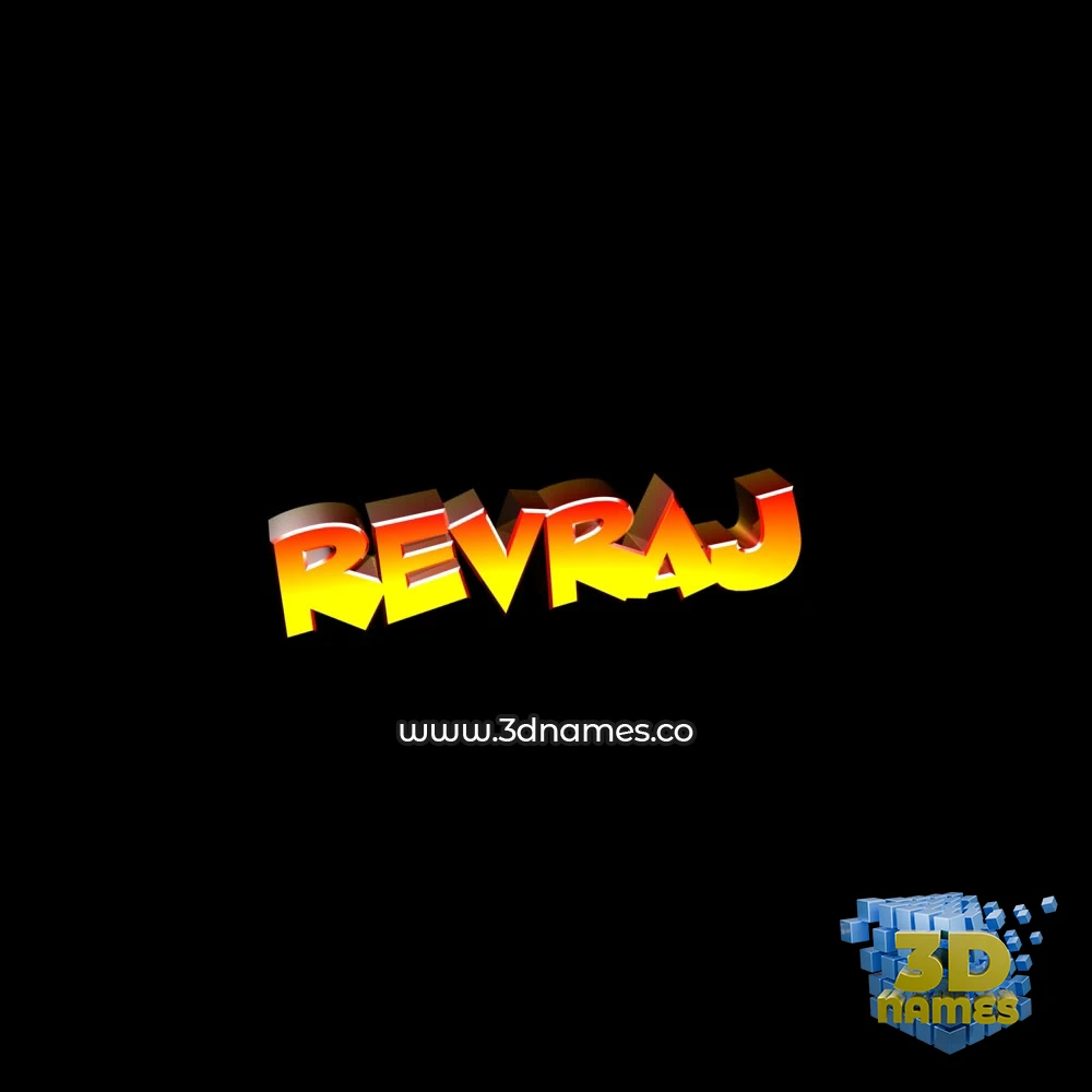 revraj in Black Background style - 3D name wallpaper