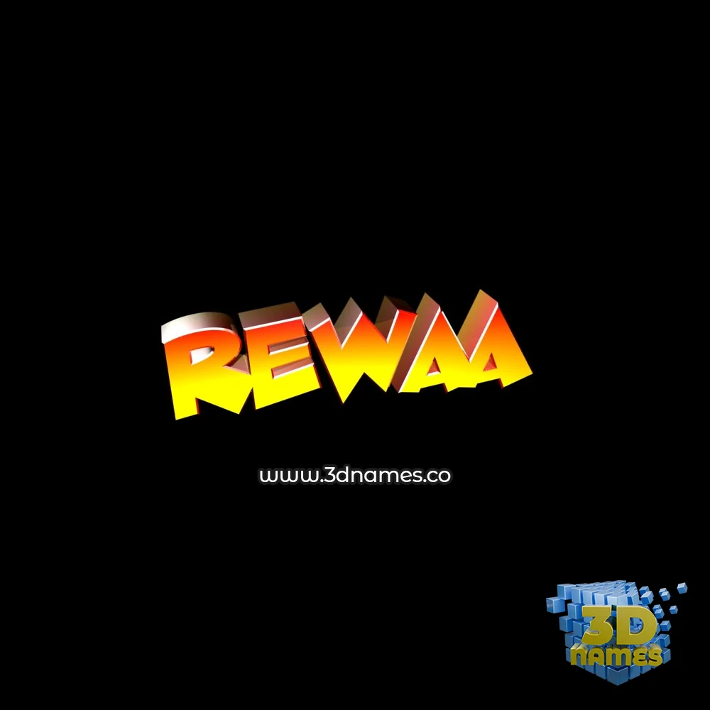rewaa in Black Background style - 3D name wallpaper