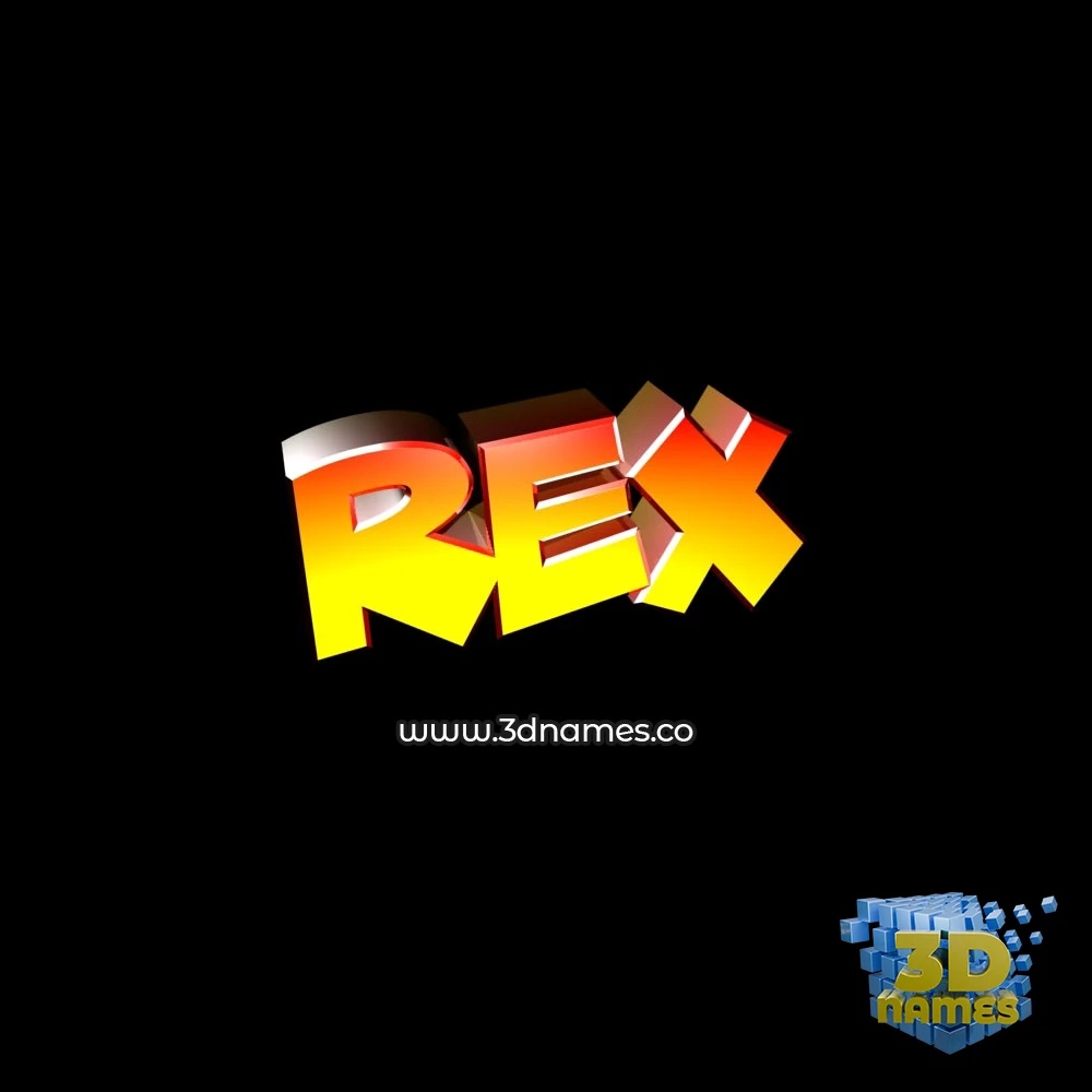 rex in Black Background style - 3D name wallpaper