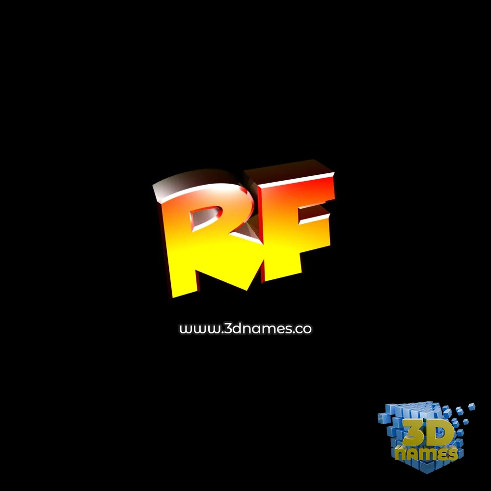 rf in Black Background style - 3D name wallpaper
