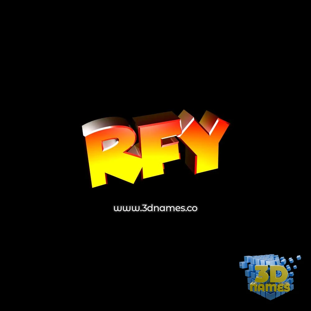 rfy in Black Background style - 3D name wallpaper