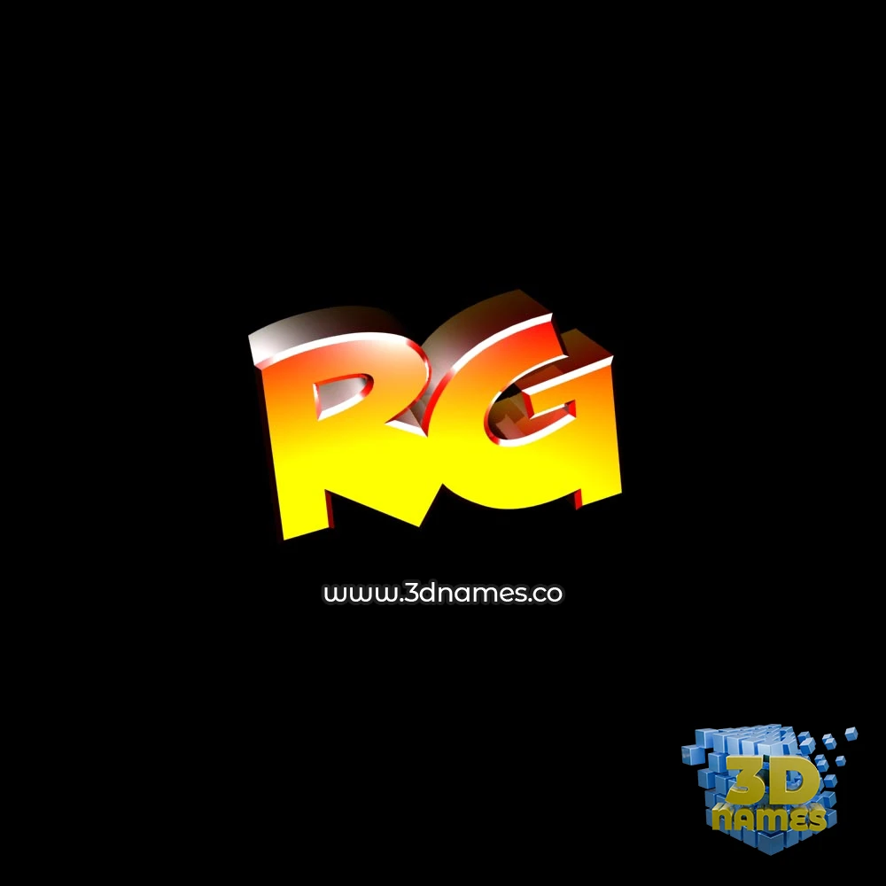 rg in Black Background style - 3D name wallpaper
