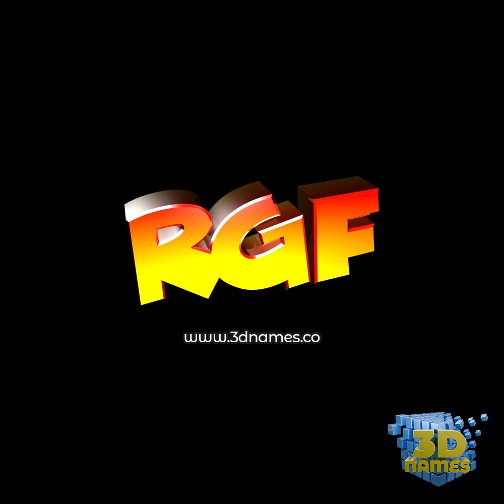 rgf in Black Background style - 3D name wallpaper