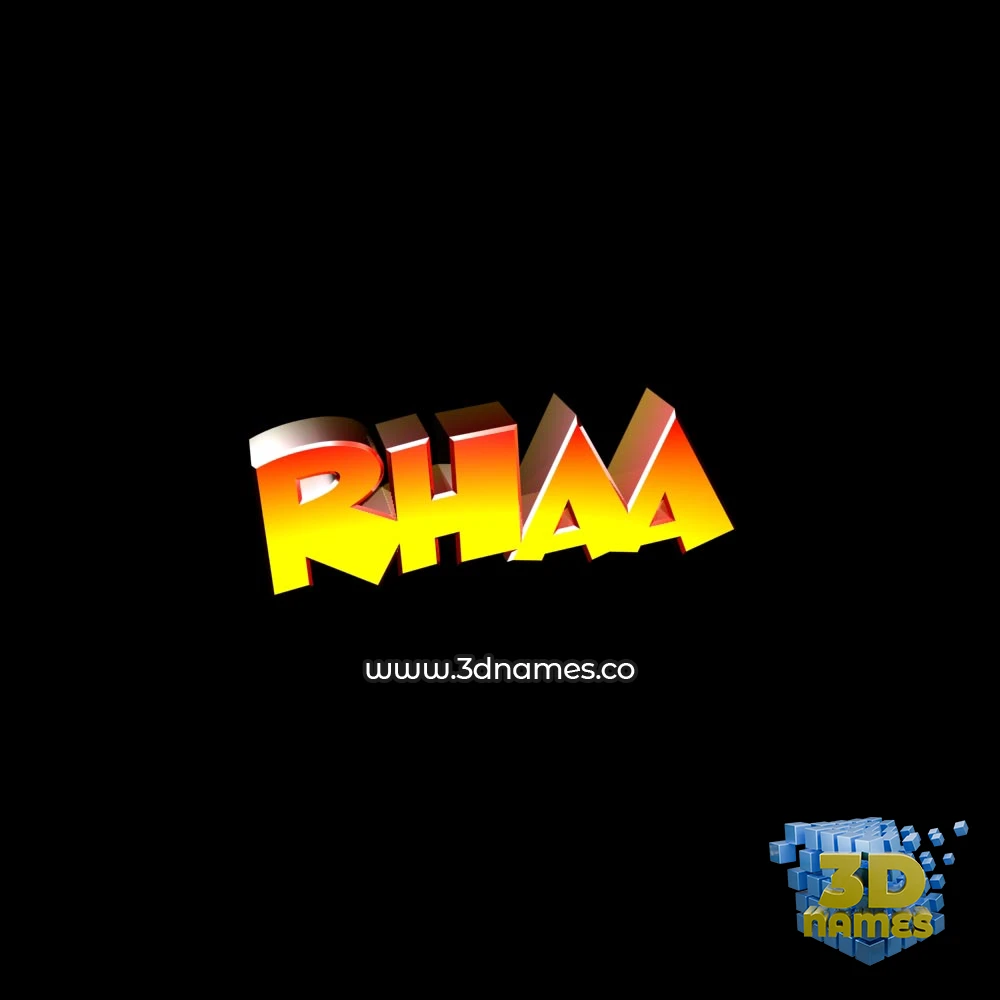 rhaa in Black Background style - 3D name wallpaper