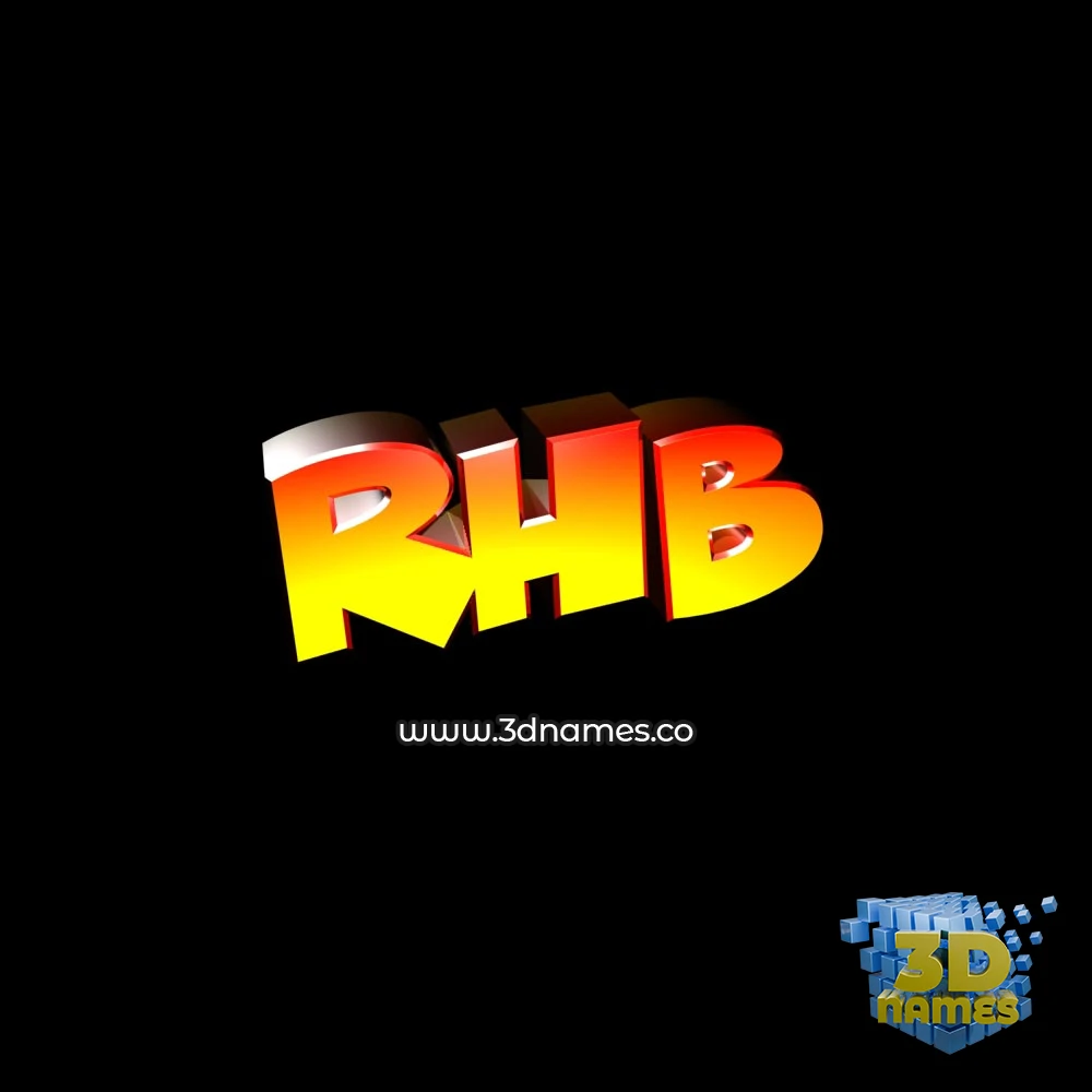 rhb in Black Background style - 3D name wallpaper
