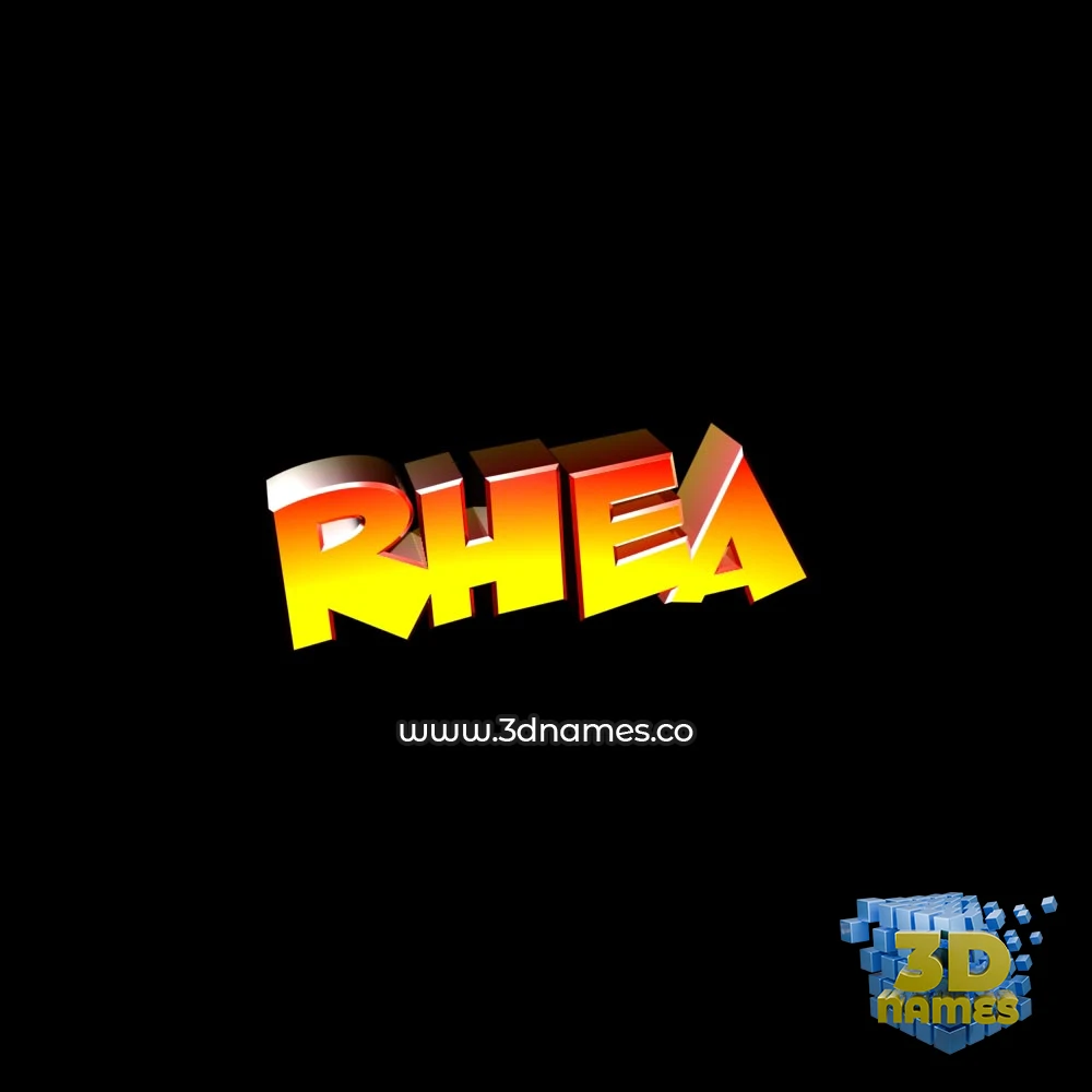 rhea in Black Background style - 3D name wallpaper