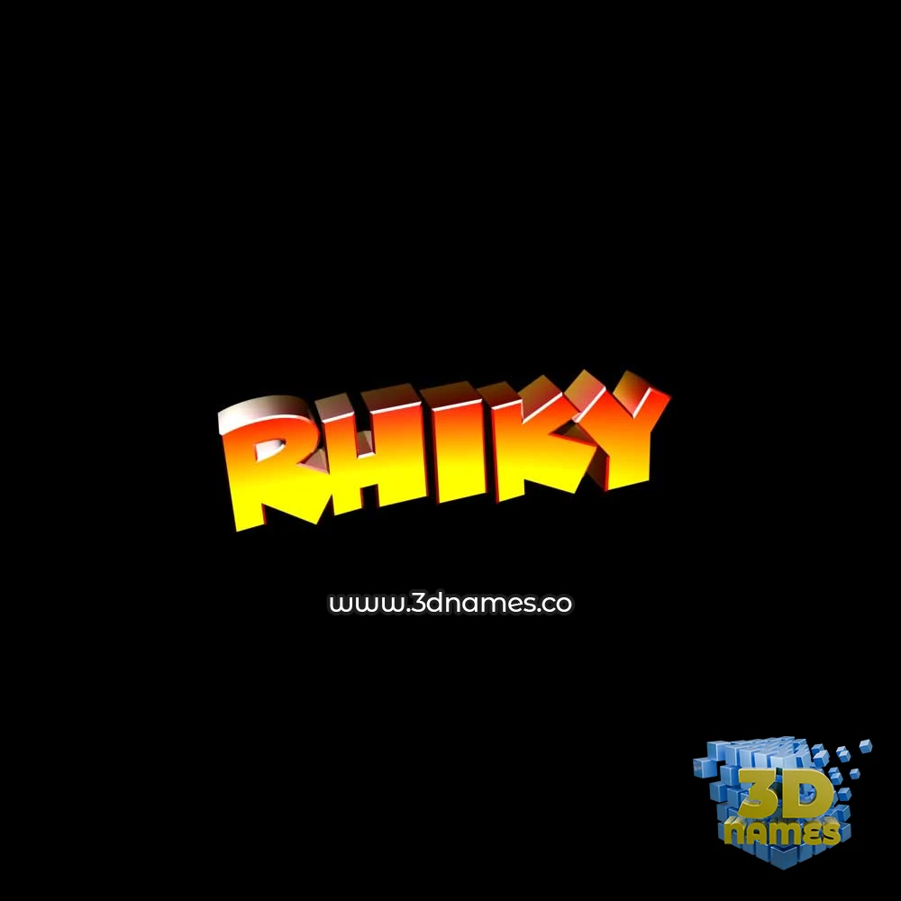 rhiky in Black Background style - 3D name wallpaper