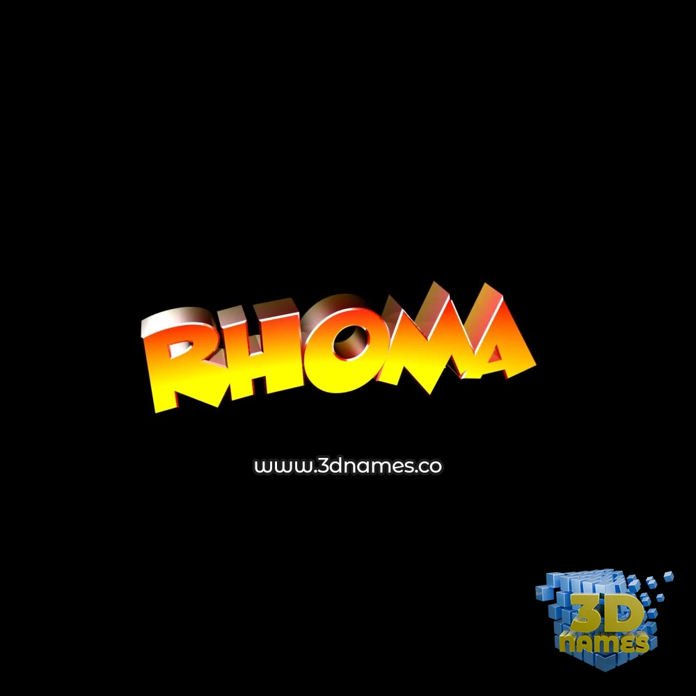 rhoma in Black Background style - 3D name wallpaper