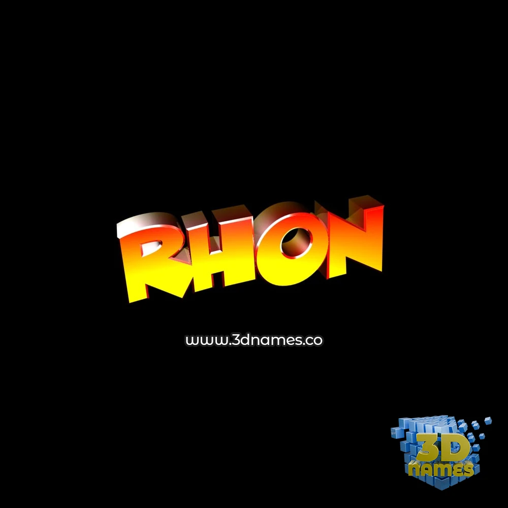rhon in Black Background style - 3D name wallpaper