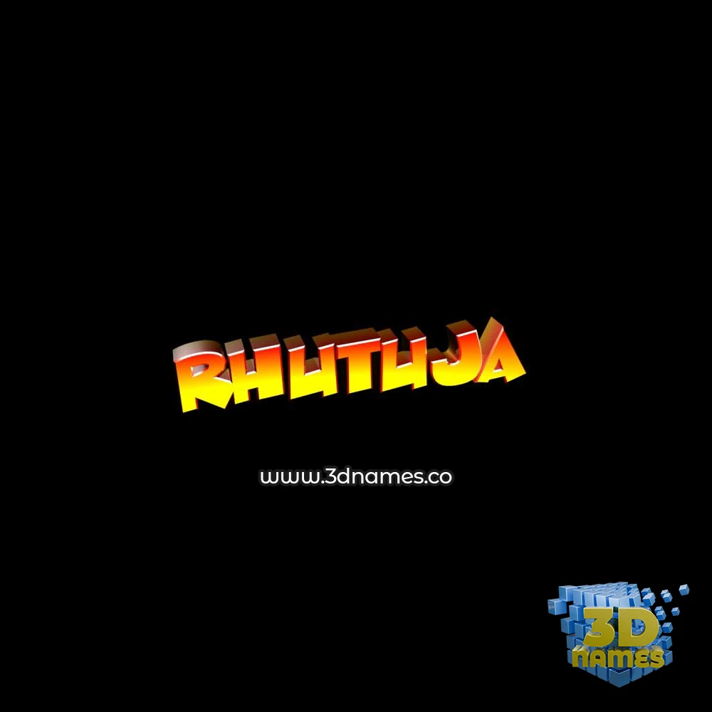 rhutuja in Black Background style - 3D name wallpaper