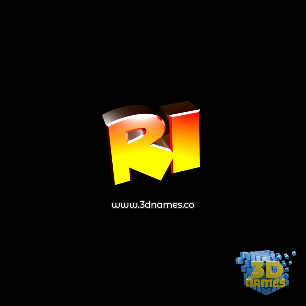 ri in Black Background style - 3D name wallpaper