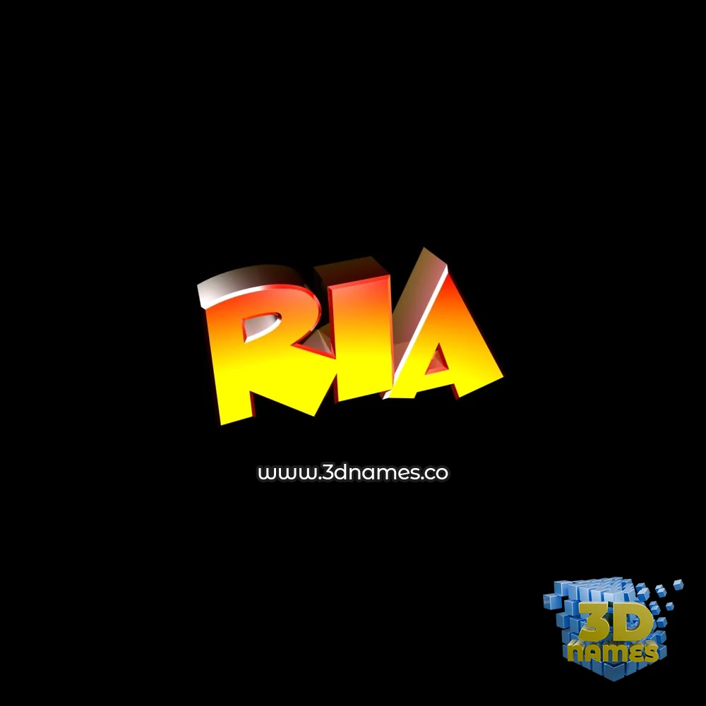 ria in Black Background style - 3D name wallpaper