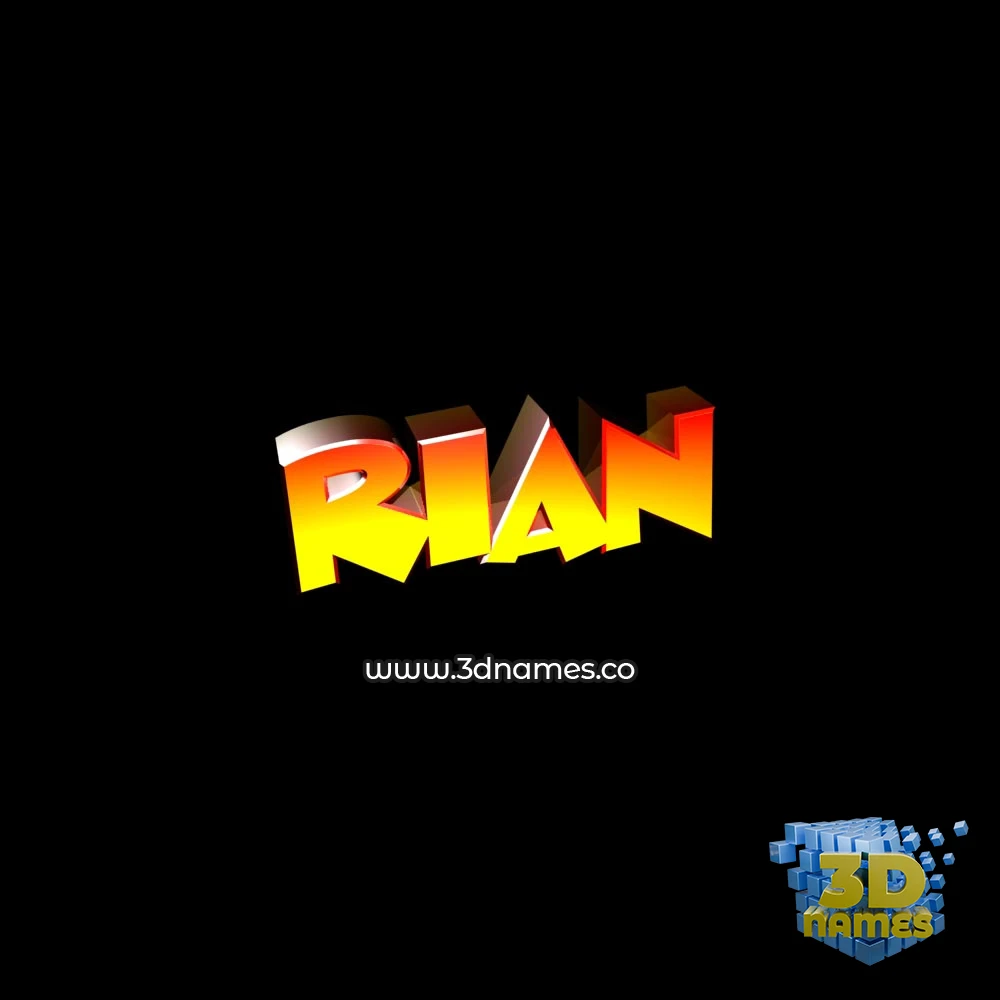 rian in Black Background style - 3D name wallpaper