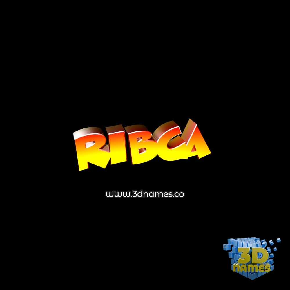 ribca in Black Background style - 3D name wallpaper