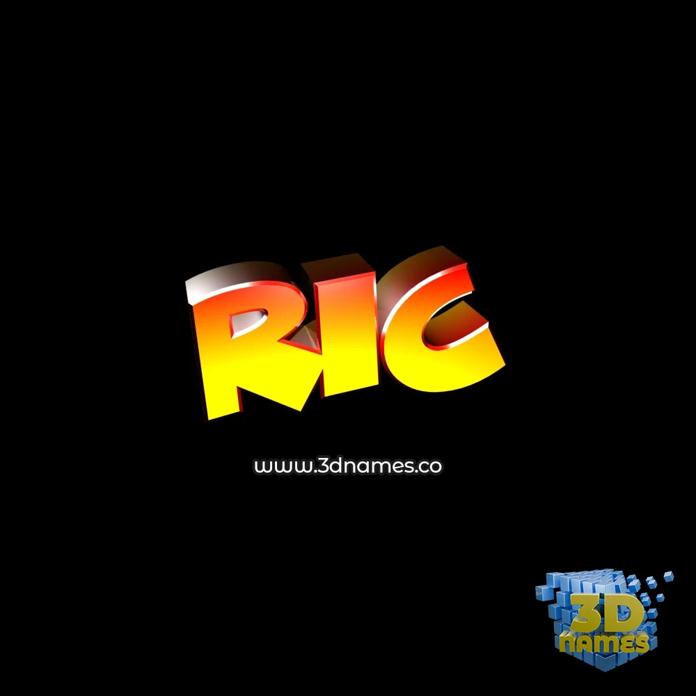 ric in Black Background style - 3D name wallpaper