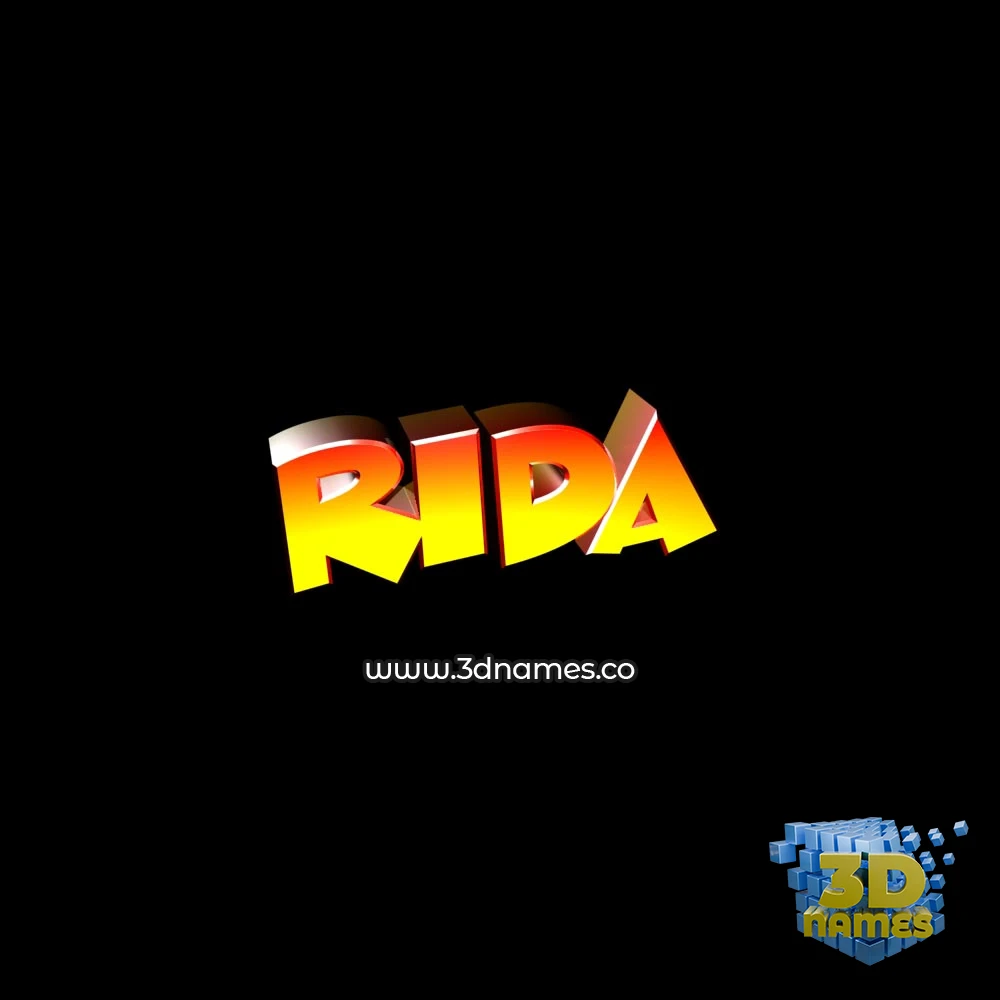 rida in Black Background style - 3D name wallpaper