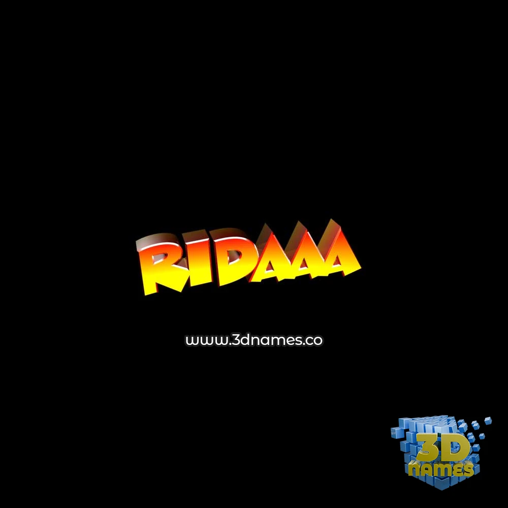 ridaaa in Black Background style - 3D name wallpaper