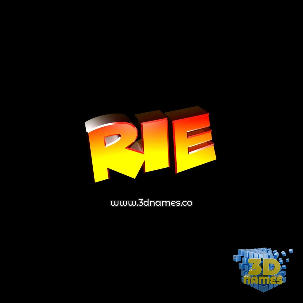 rie in Black Background style - 3D name wallpaper