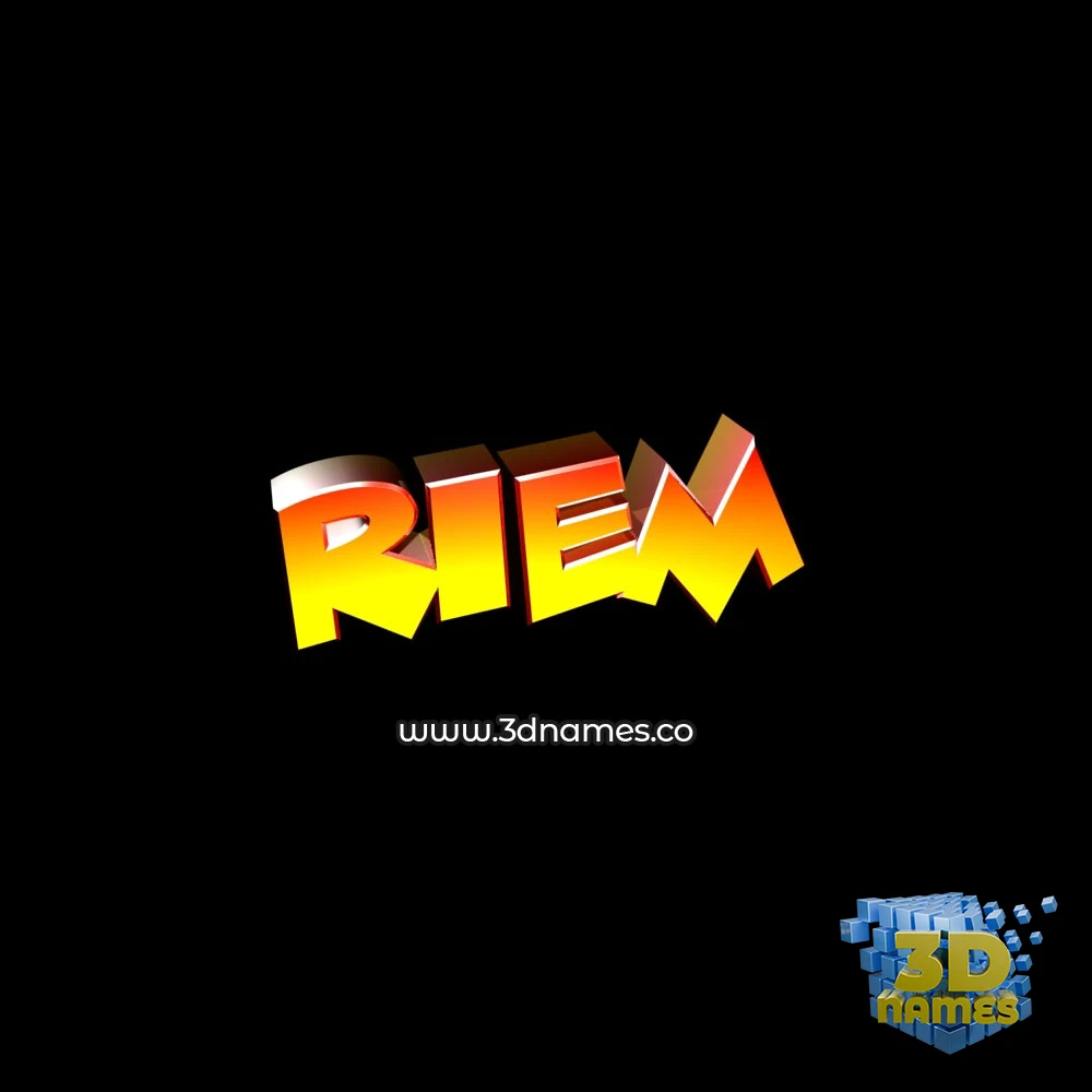 riem in Black Background style - 3D name wallpaper