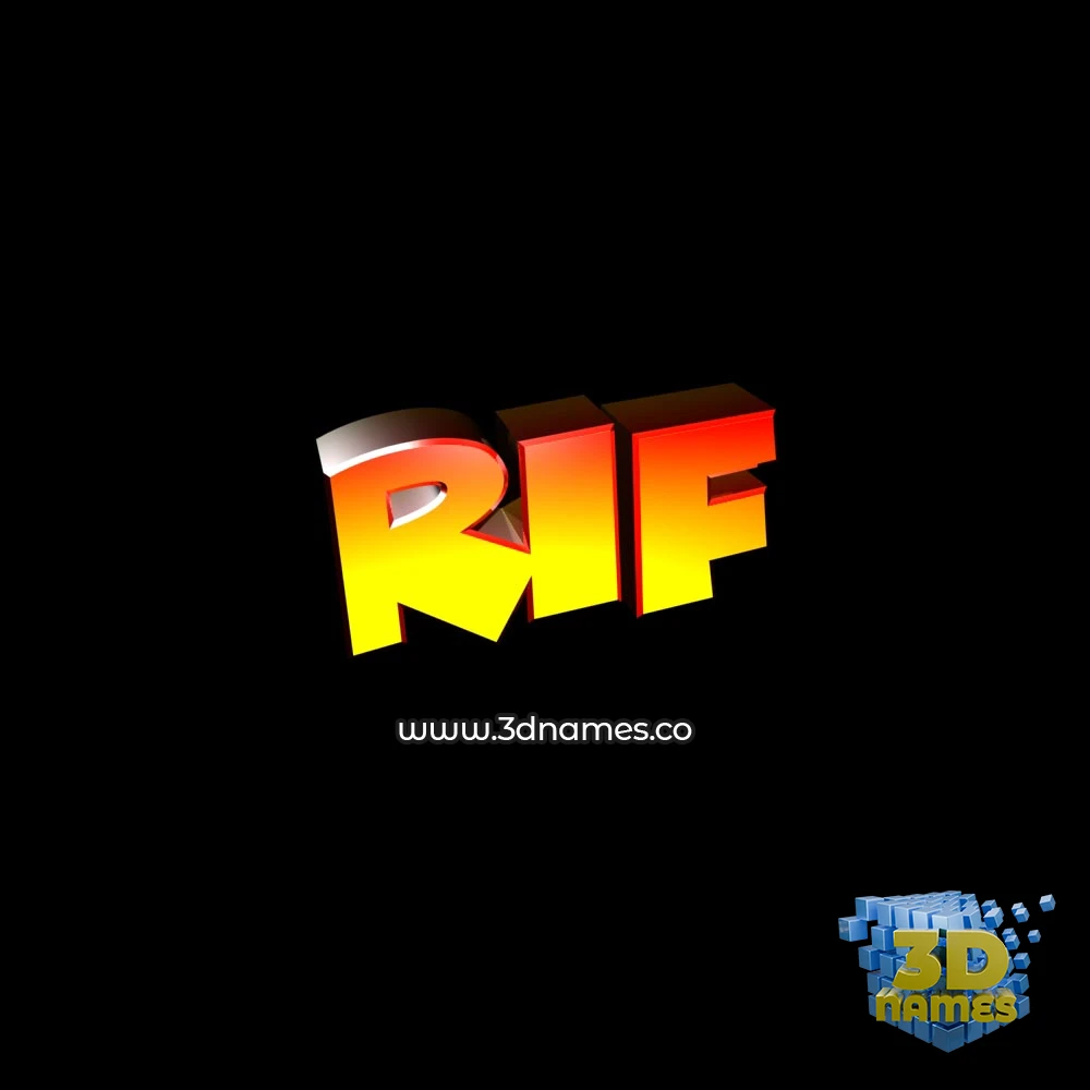 rif in Black Background style - 3D name wallpaper