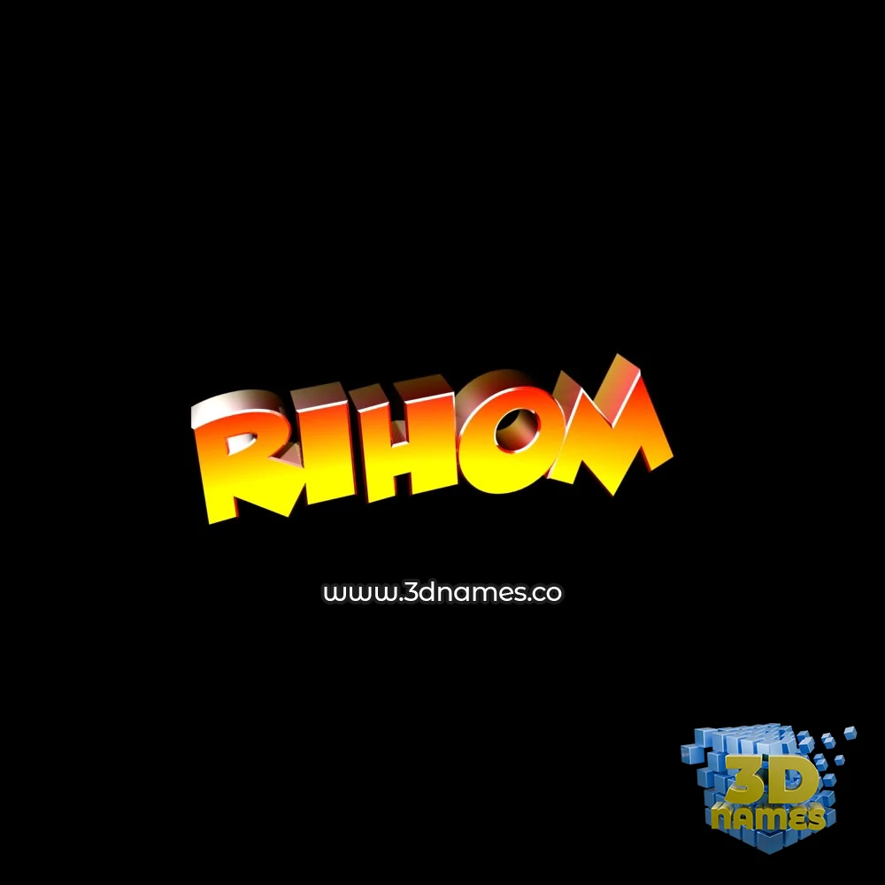 rihom in Black Background style - 3D name wallpaper