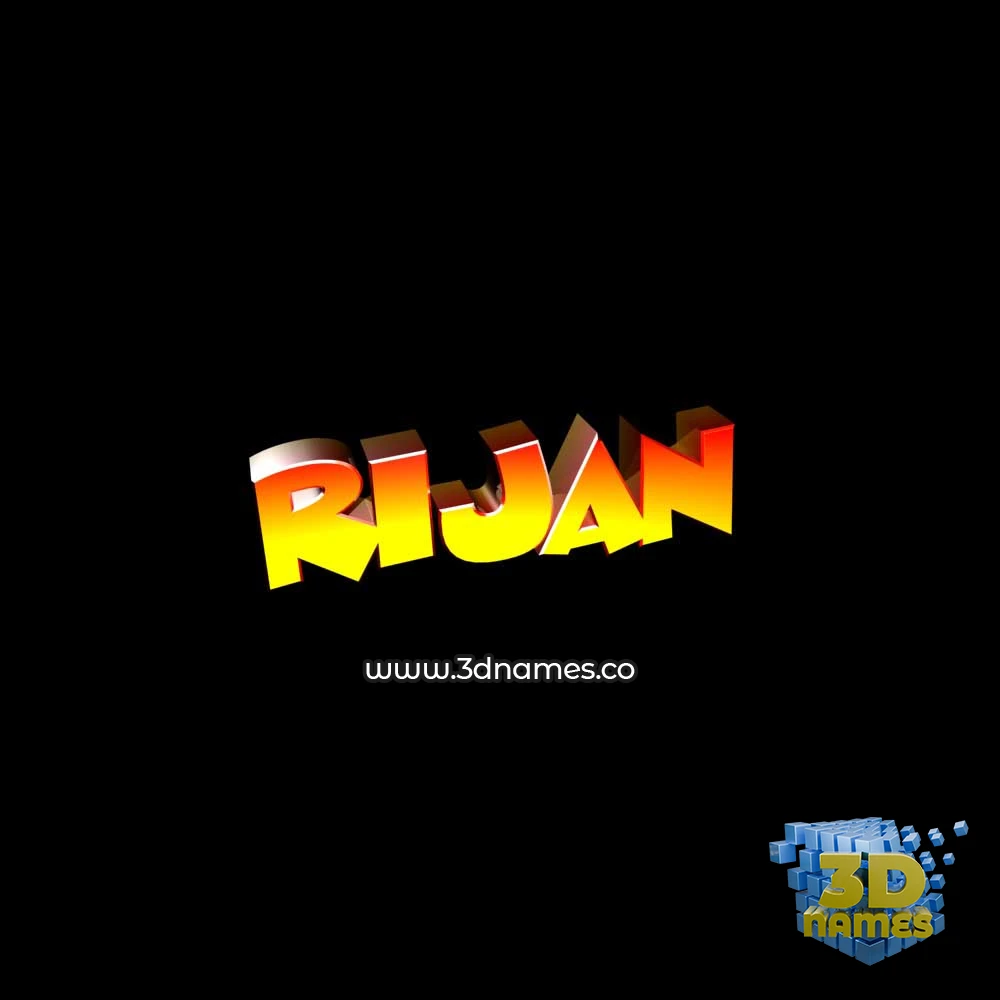 rijan in Black Background style - 3D name wallpaper