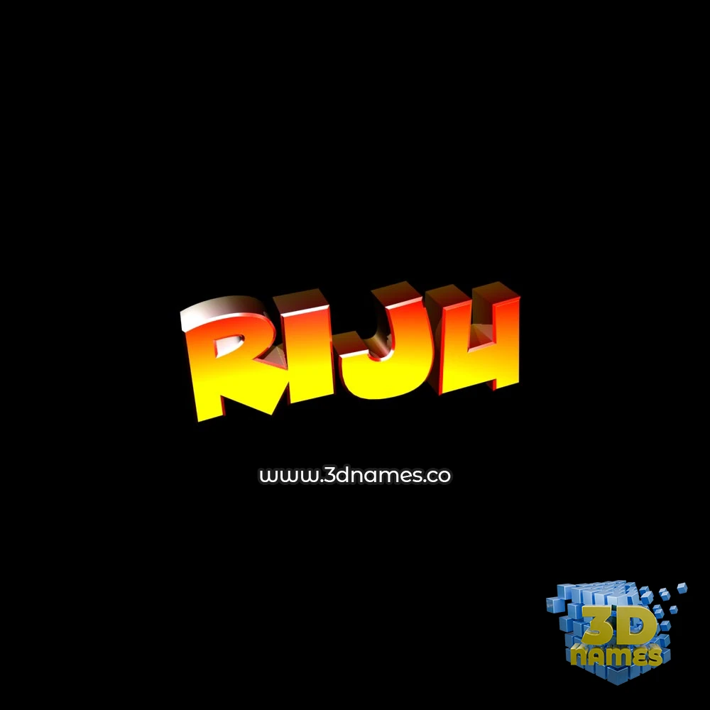 riju in Black Background style - 3D name wallpaper