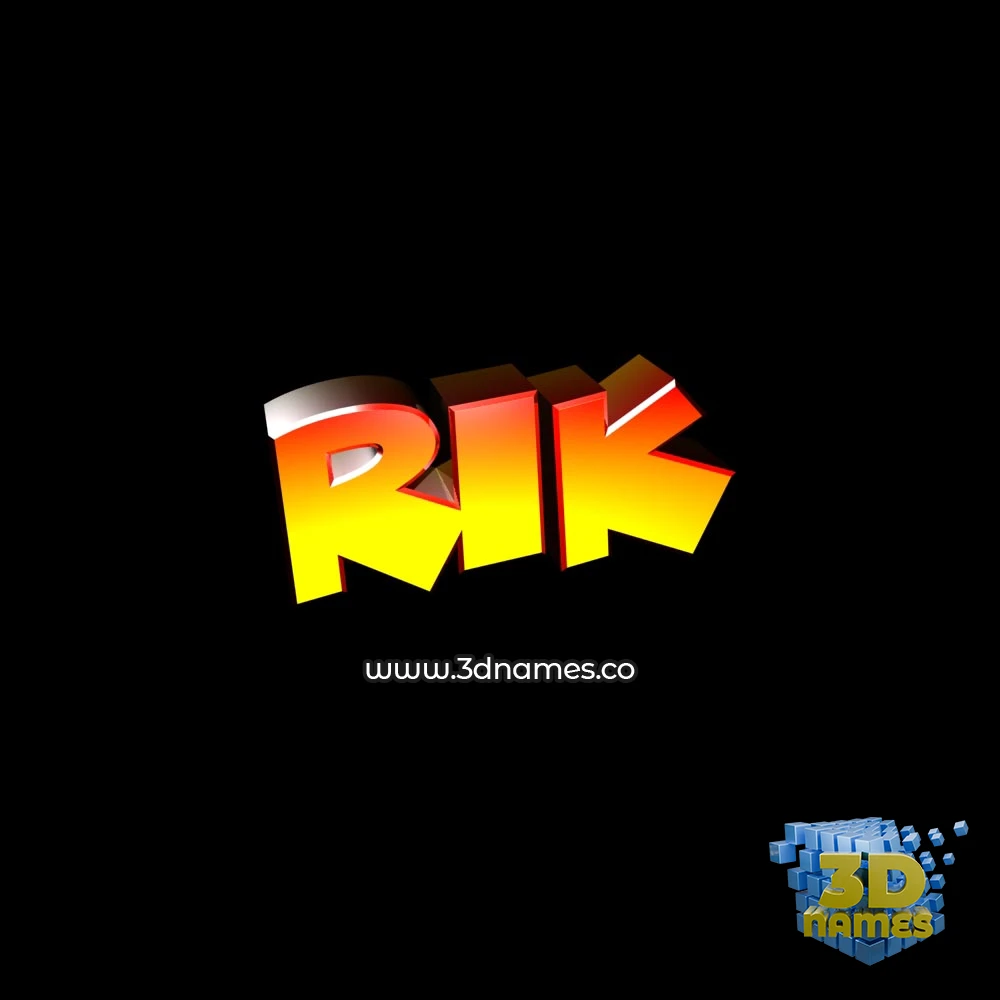 rik in Black Background style - 3D name wallpaper