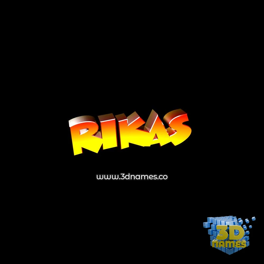 rikas in Black Background style - 3D name wallpaper