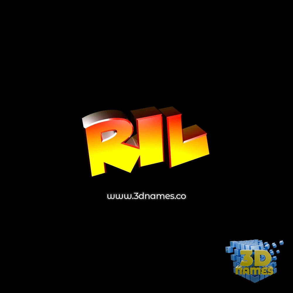 ril in Black Background style - 3D name wallpaper