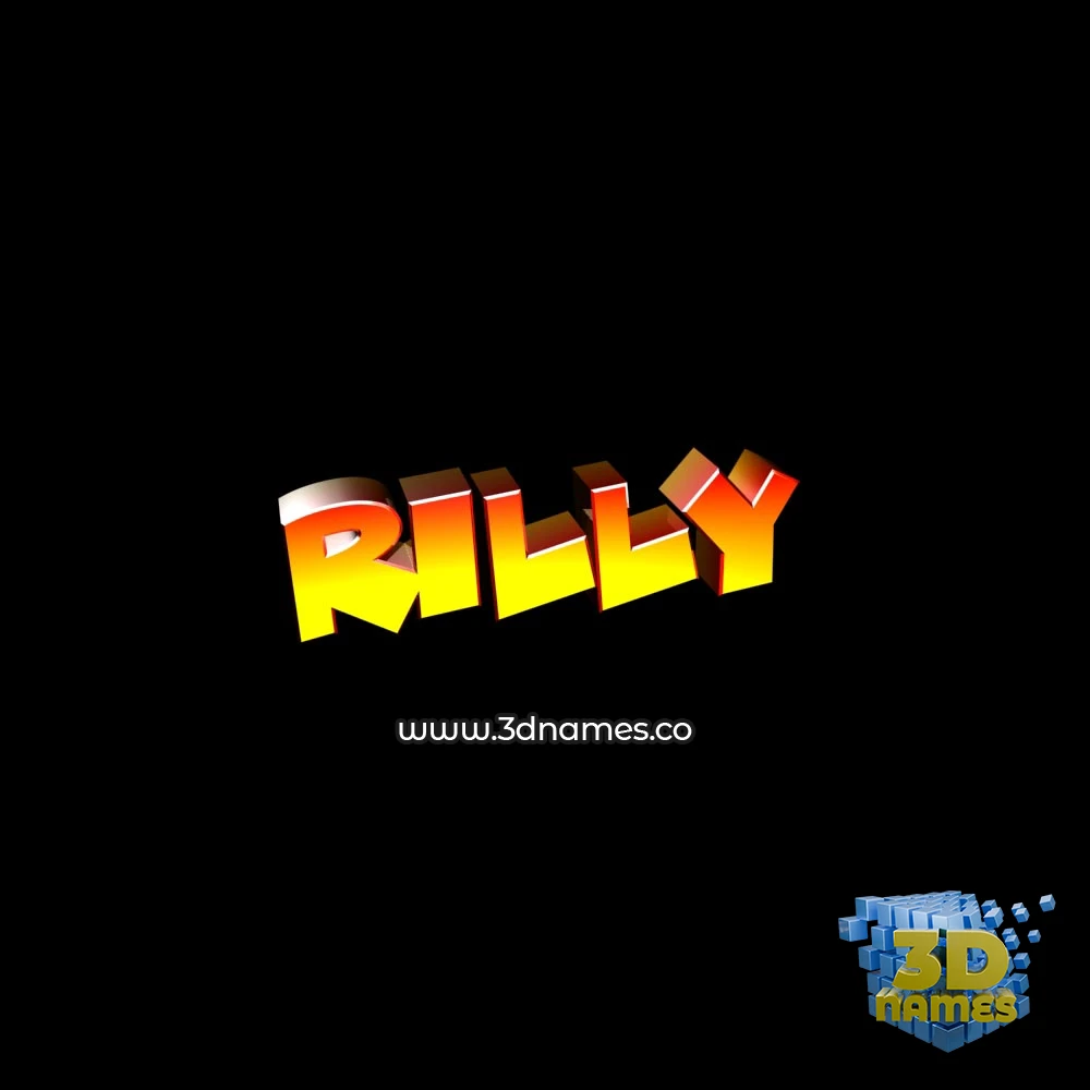 rilly in Black Background style - 3D name wallpaper