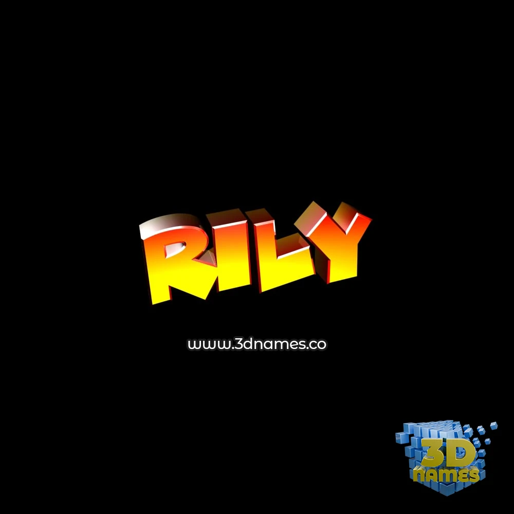 rily in Black Background style - 3D name wallpaper