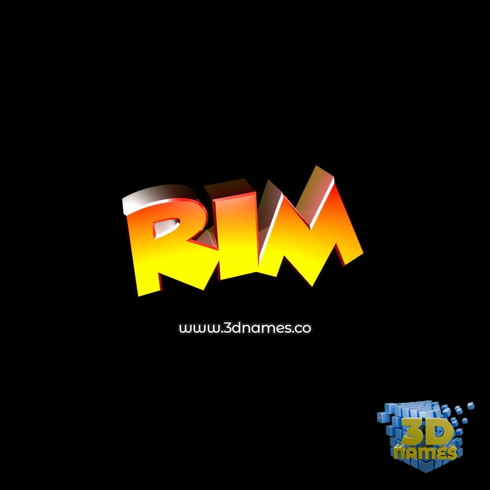 rim in Black Background style - 3D name wallpaper