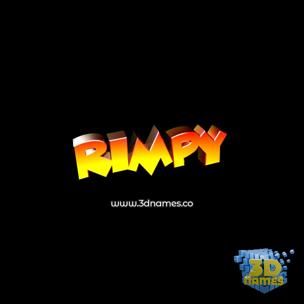 rimpy in Black Background style - 3D name wallpaper