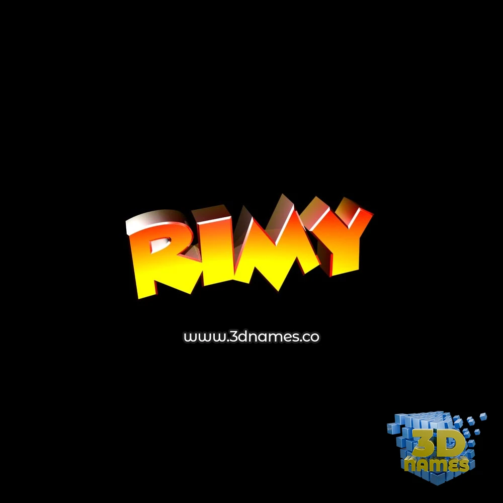 rimy in Black Background style - 3D name wallpaper