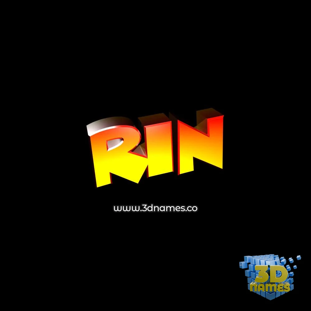 rin in Black Background style - 3D name wallpaper
