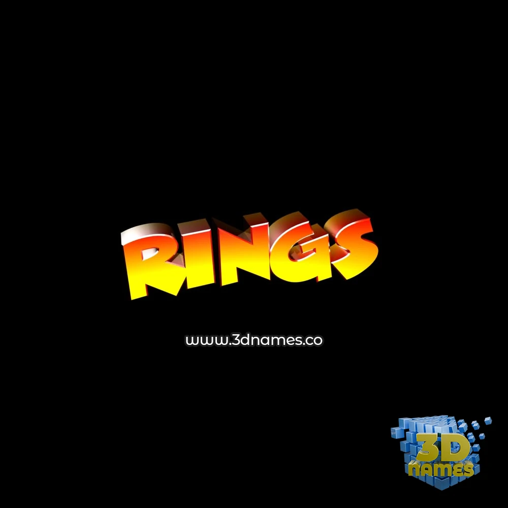 rings in Black Background style - 3D name wallpaper
